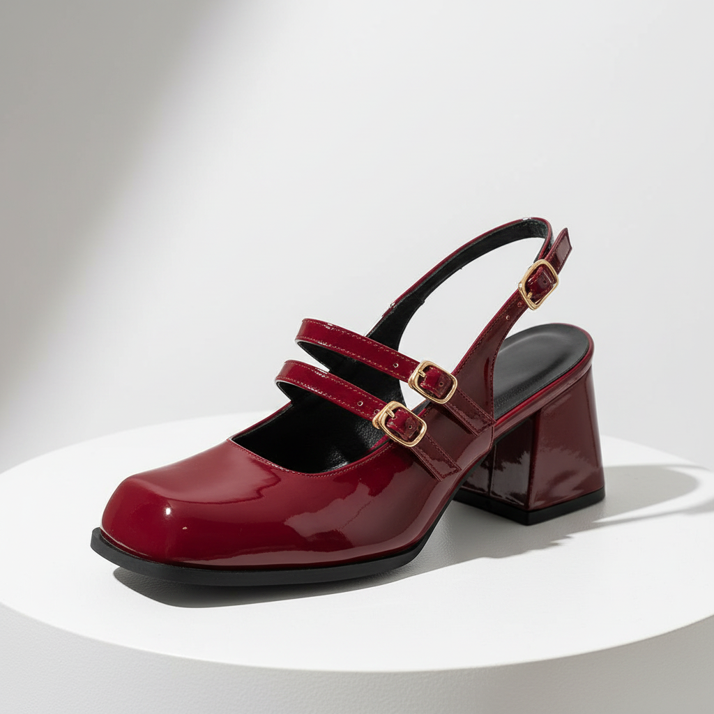 Penelope Buckle Rounded Heels