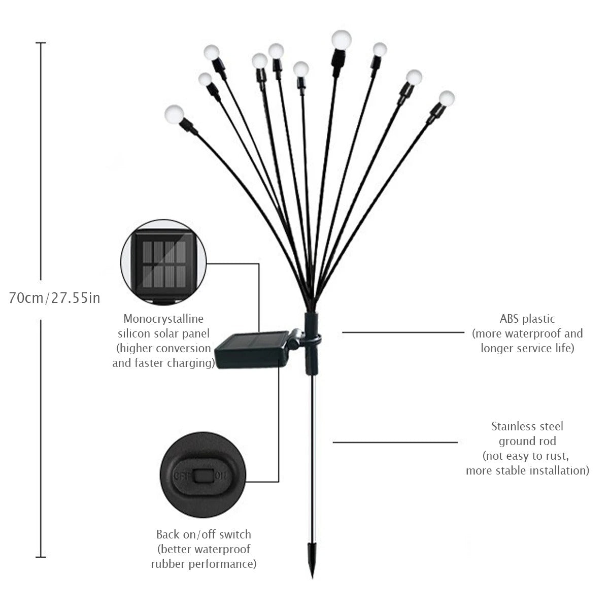 DesignTod® Solar Firefly Garden Light