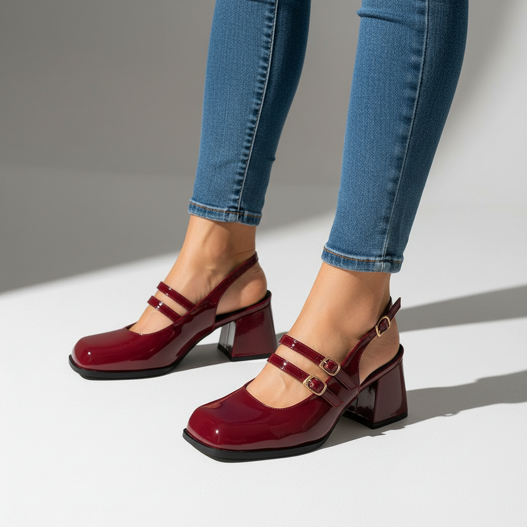 Penelope Buckle Rounded Heels