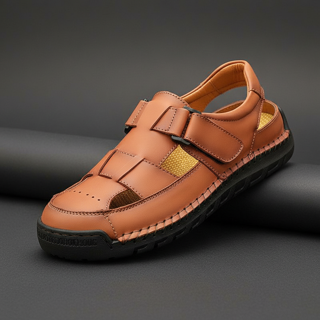 Santo Ridge Roman Cowhide Sandals