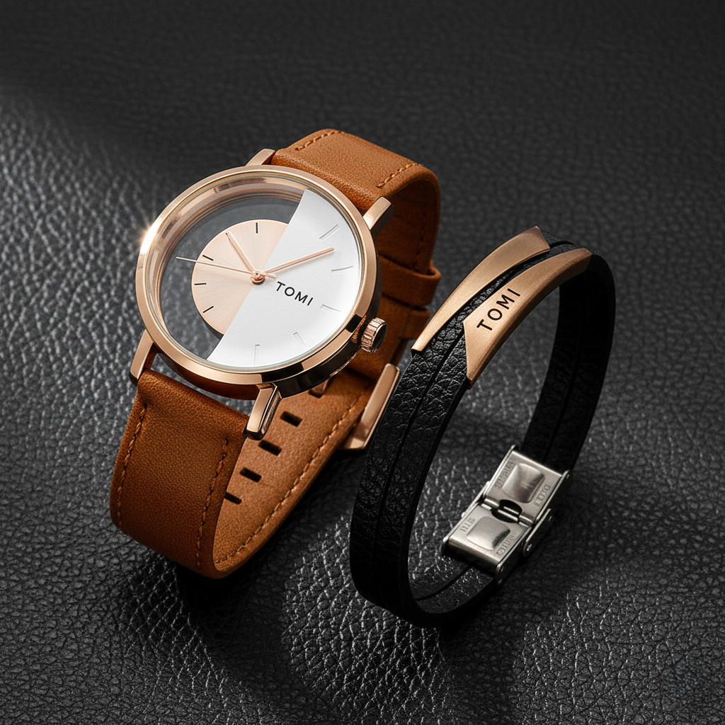 TOMI Symmetry Watch & Bracelet Set