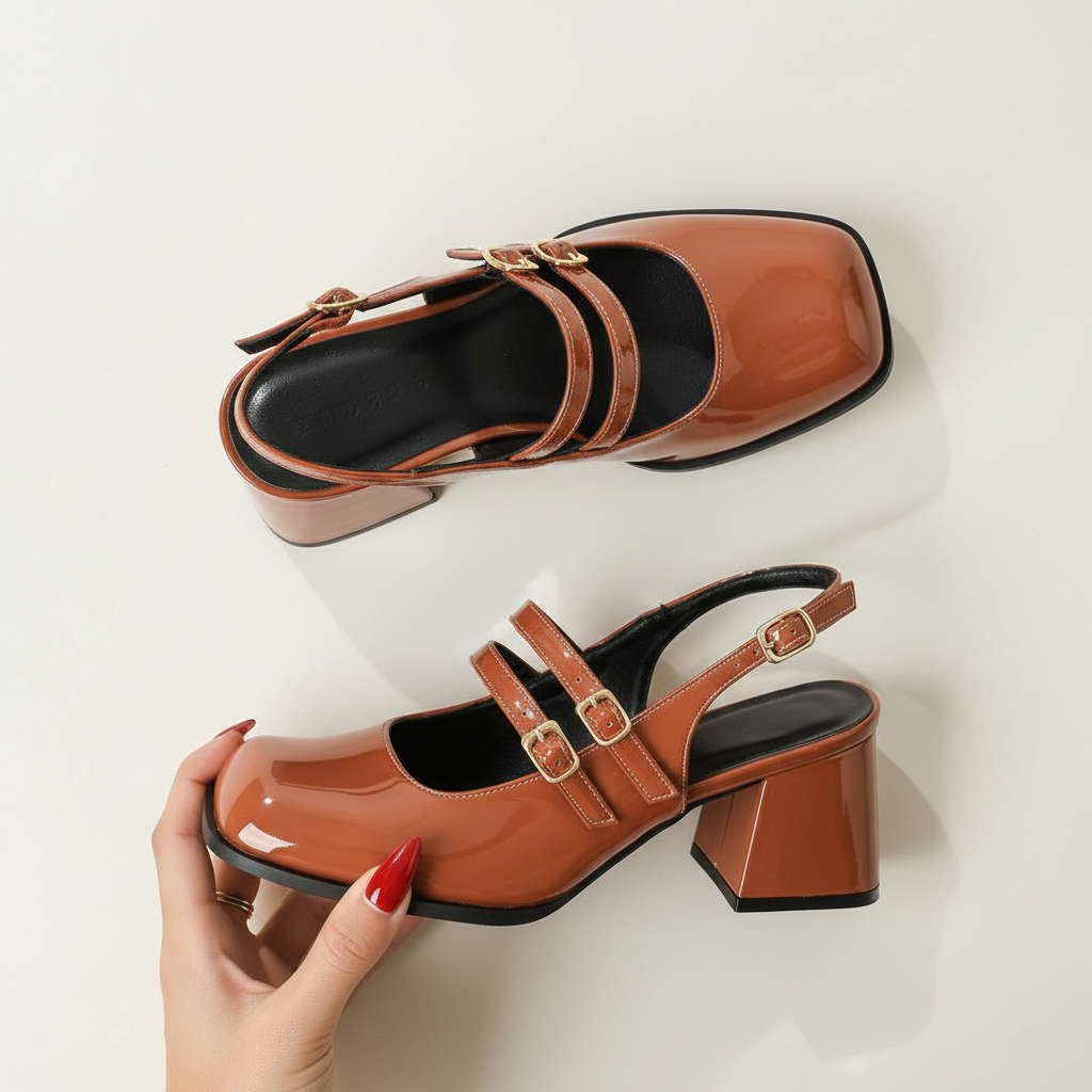 Penelope Buckle Rounded Heels