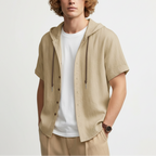 Luca Lombardi Linen Hooded Short Sleeve