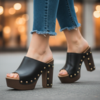 Penelope Rose Bolted Block Heels