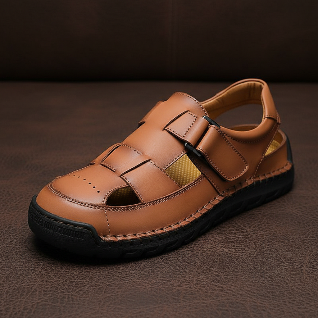 Santo Ridge Roman Cowhide Sandals
