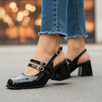 Penelope Buckle Rounded Heels