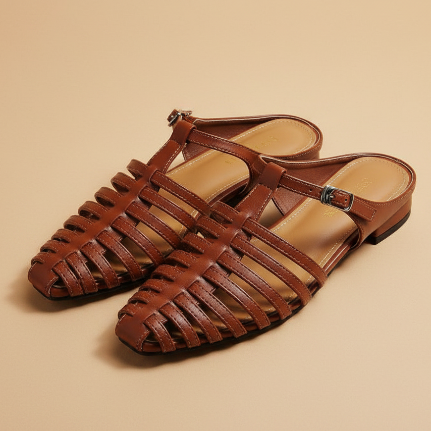 Penelope Roman Caged Flats