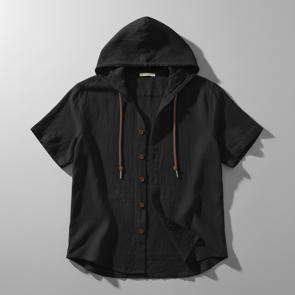 Luca Lombardi Linen Hooded Short Sleeve