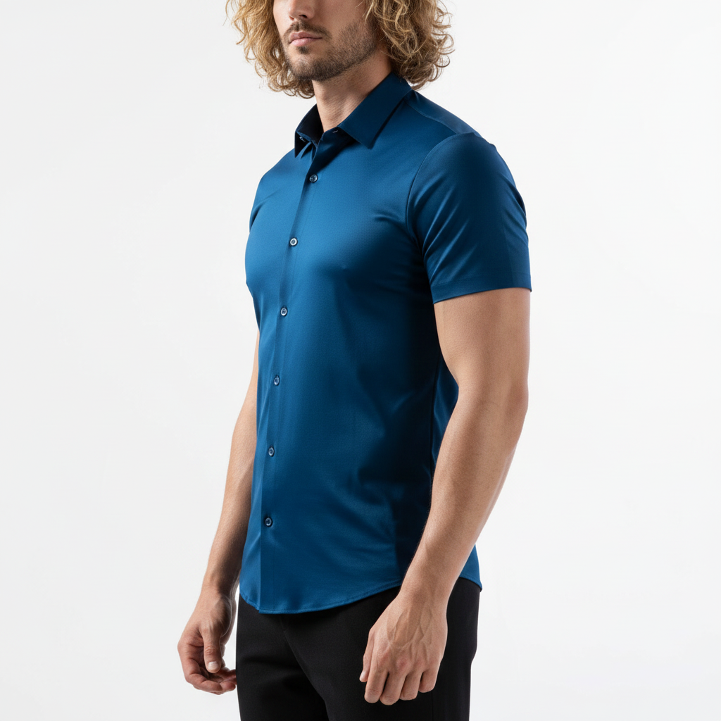 Alex Ford Stretch Short-Sleeve Dress Shirt