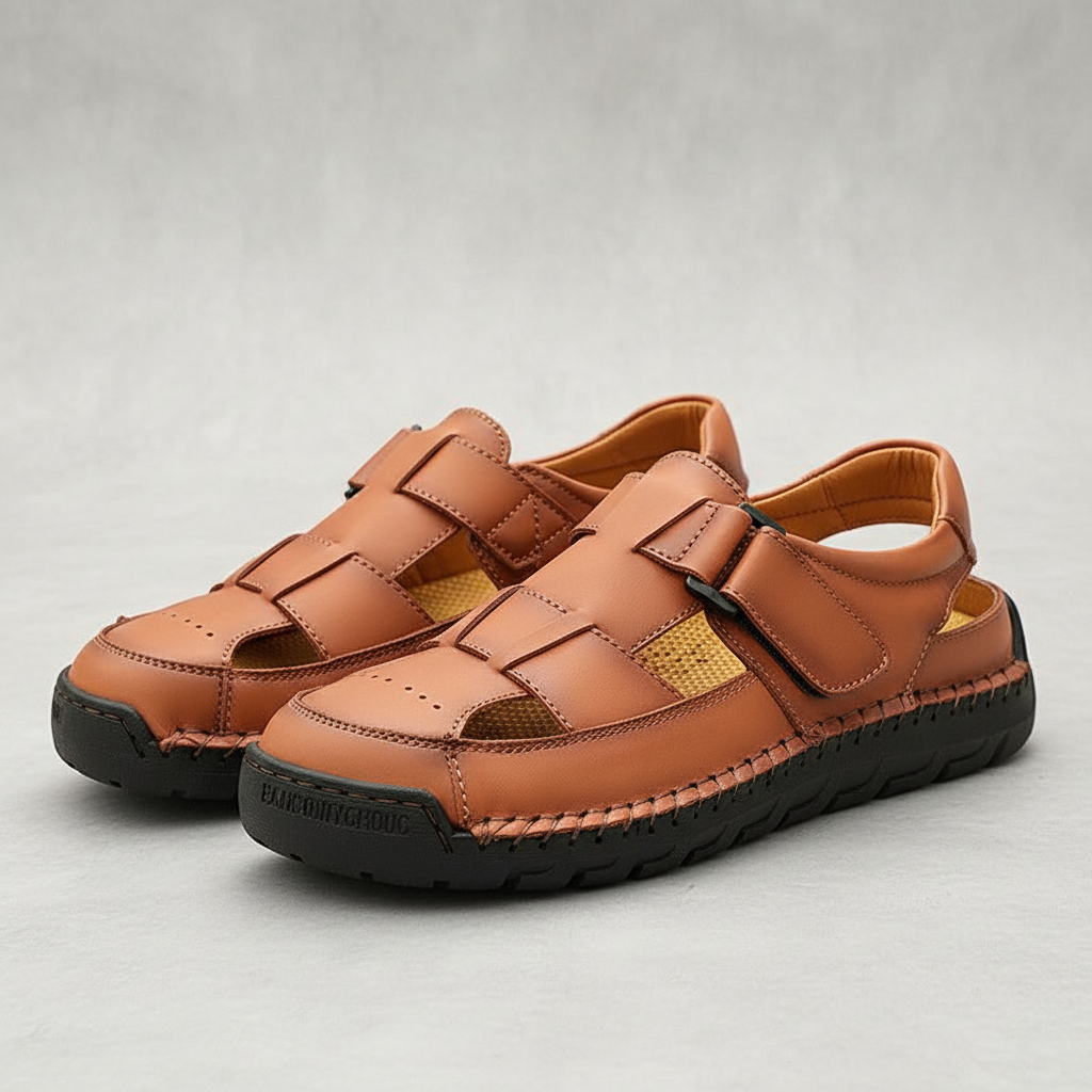 Santo Ridge Roman Cowhide Sandals