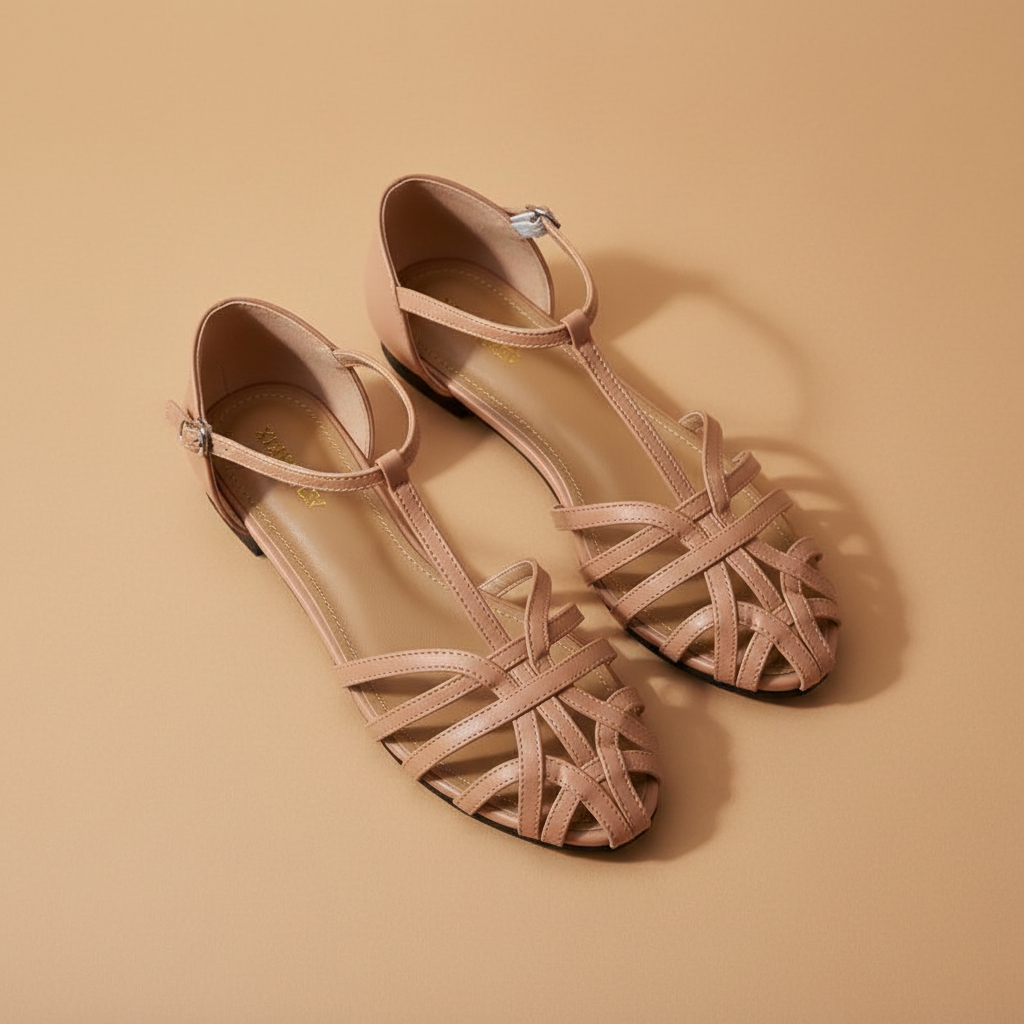 Penelope Basket Roman Flats
