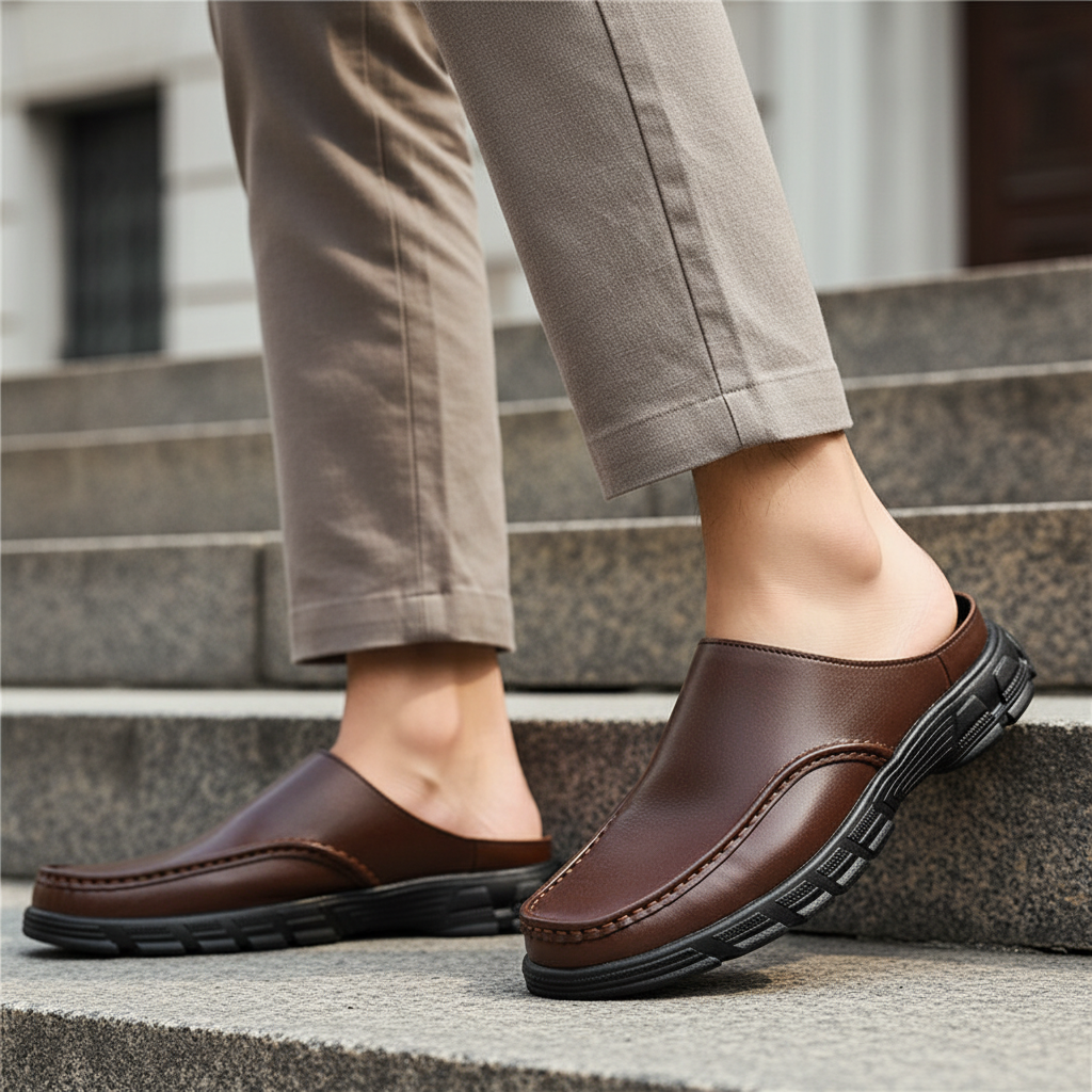 Giorgio Cowhide Slip-On Mule