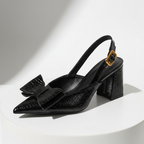 Penelope Croc Bow Heels