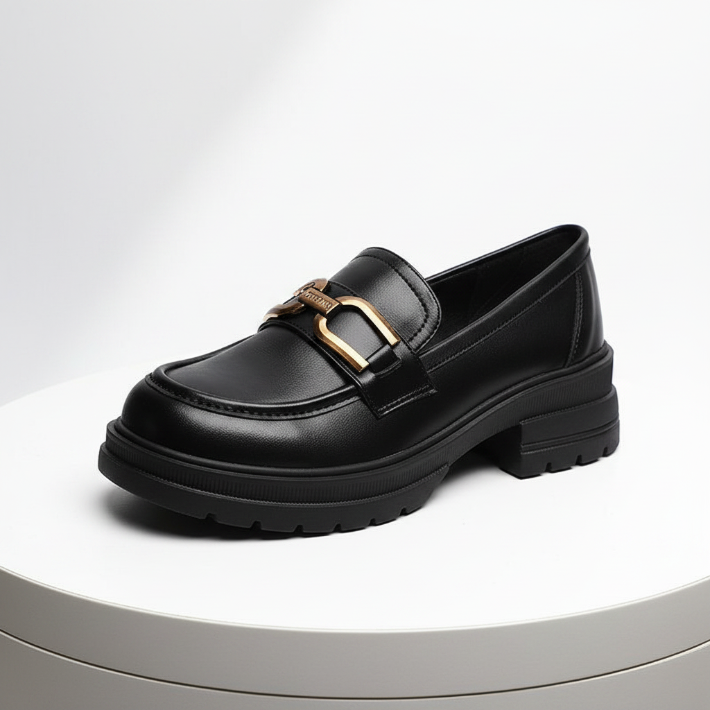 Penelope Golden Buckle Mary Jane Pump