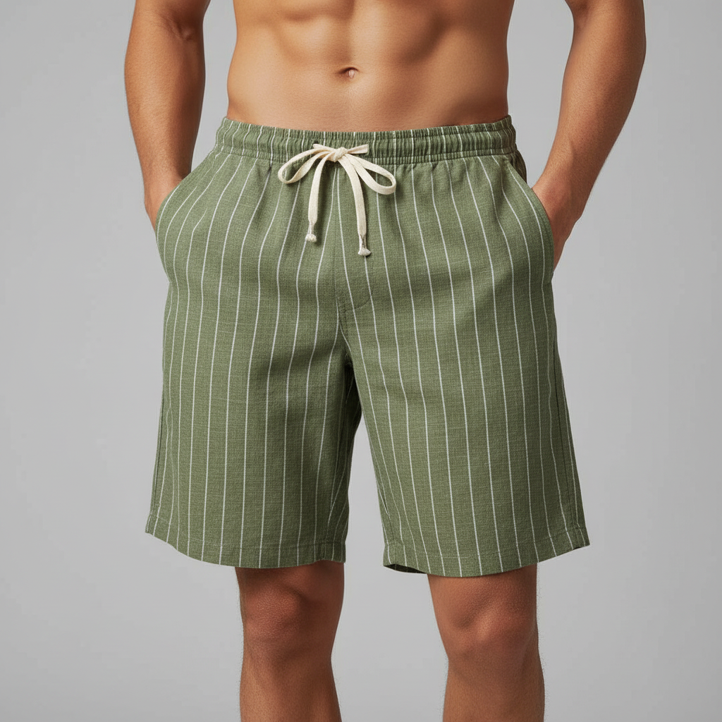 Luca Lombardi Striped Linen Shorts