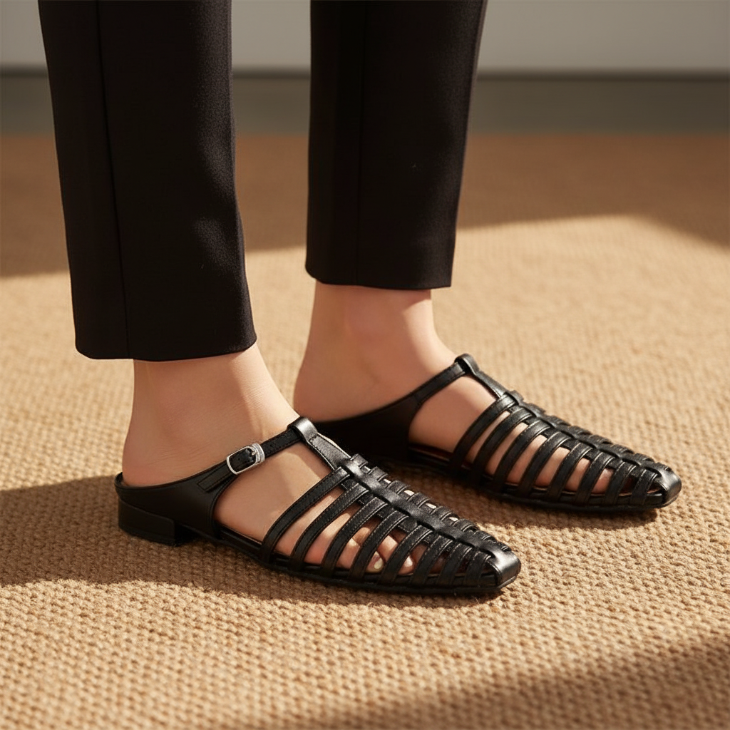 Penelope Roman Caged Flats