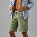 Luca Lombardi Striped Linen Shorts
