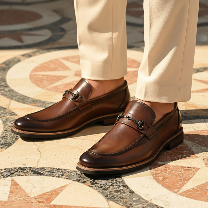 Jack Dean Iron Buckle Leather Dress Shoes