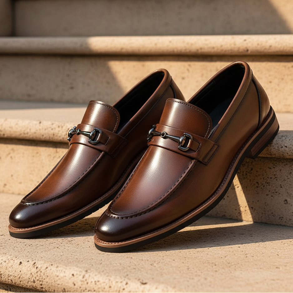 Jack Dean Iron Buckle Leather Dress Shoes