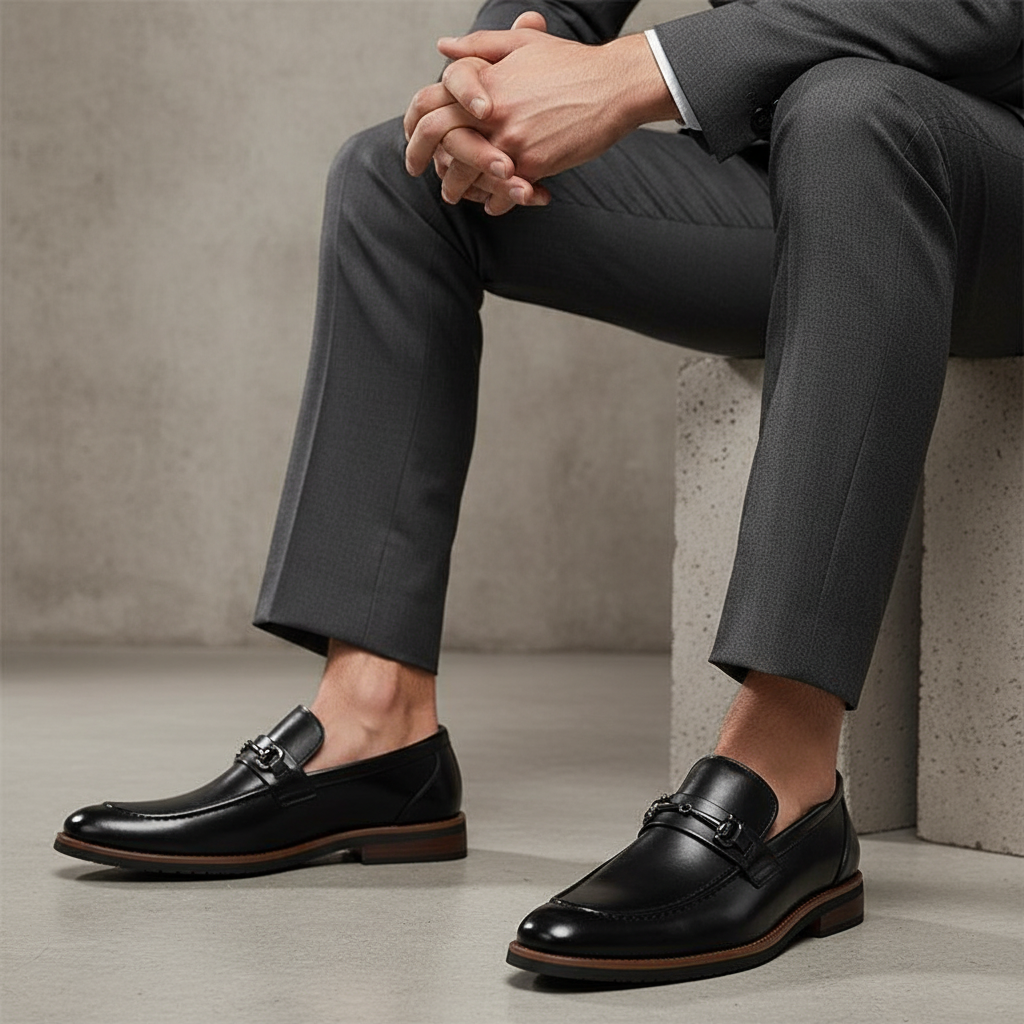 Jack Dean Iron Buckle Leather Dress Shoes