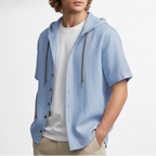 Luca Lombardi Linen Hooded Short Sleeve