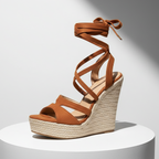 Avéra Ribbon Rope Wedge Sandals