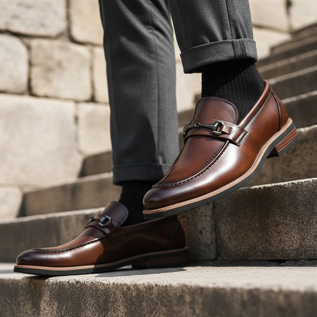 Jack Dean Iron Buckle Leather Dress Shoes