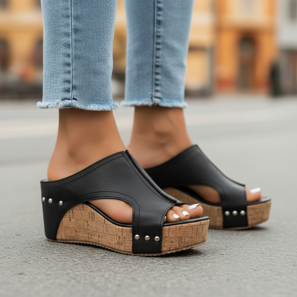 Penelope Bolted Wedge Sandals