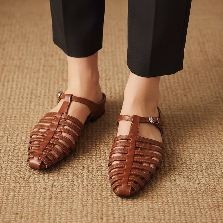 Penelope Roman Caged Flats