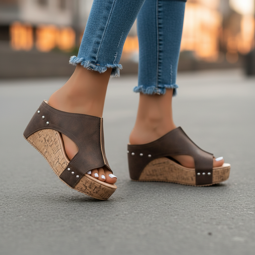 Penelope Bolted Wedge Sandals