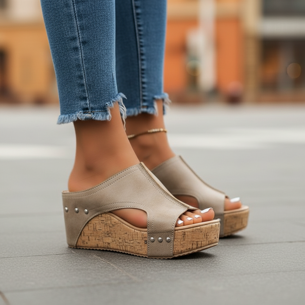 Penelope Bolted Wedge Sandals