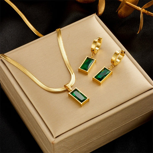 Monroe Regal Green Zircon Jewelry Set