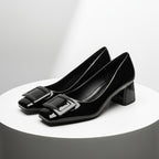 Ruth Rose Square Buckle Heels