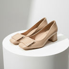 Ruth Rose Square Buckle Heels
