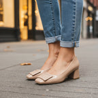 Ruth Rose Square Buckle Heels