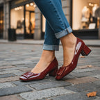 Ruth Rose Square Buckle Heels