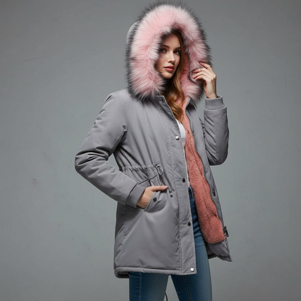 Avéra Cinched Fleeced Parka Coat