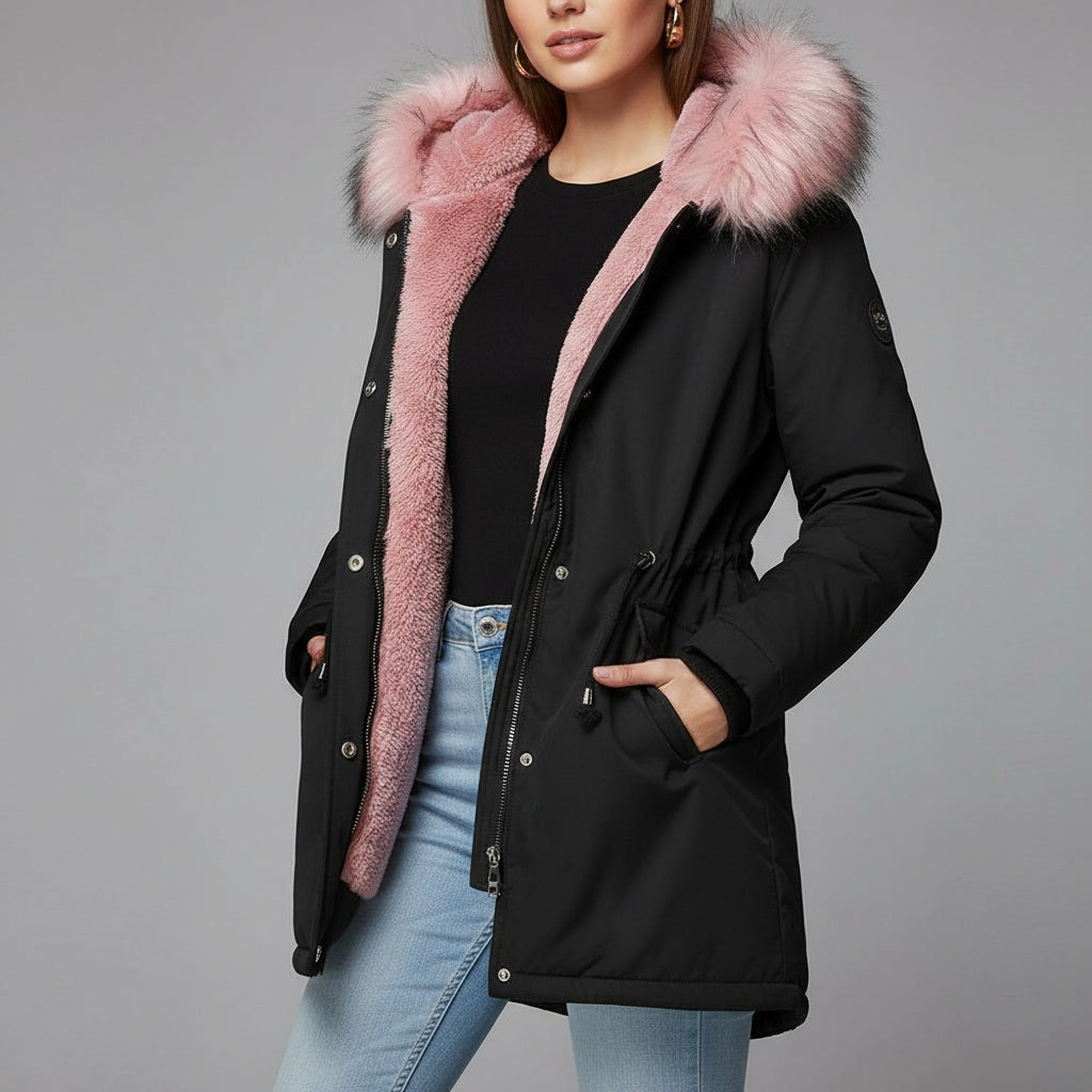Avéra Cinched Fleeced Parka Coat