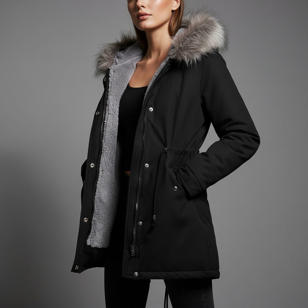 Avéra Cinched Fleeced Parka Coat