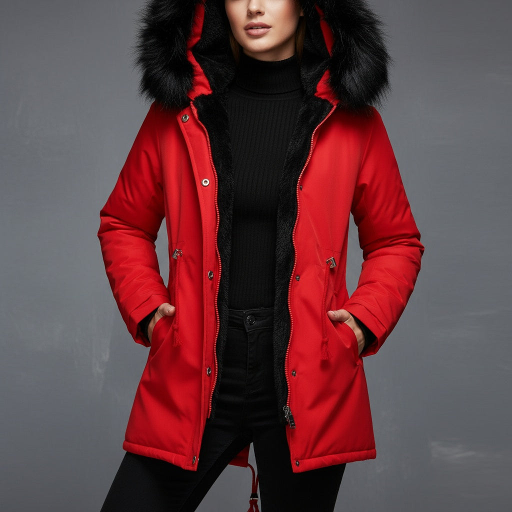 Avéra Cinched Fleeced Parka Coat