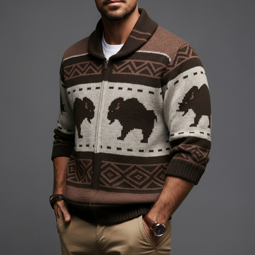 Mukava Buffalo Zip Cardigan