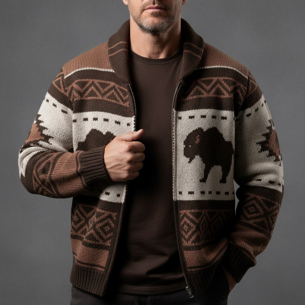 Mukava Buffalo Zip Cardigan