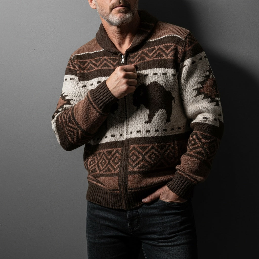 Mukava Buffalo Zip Cardigan