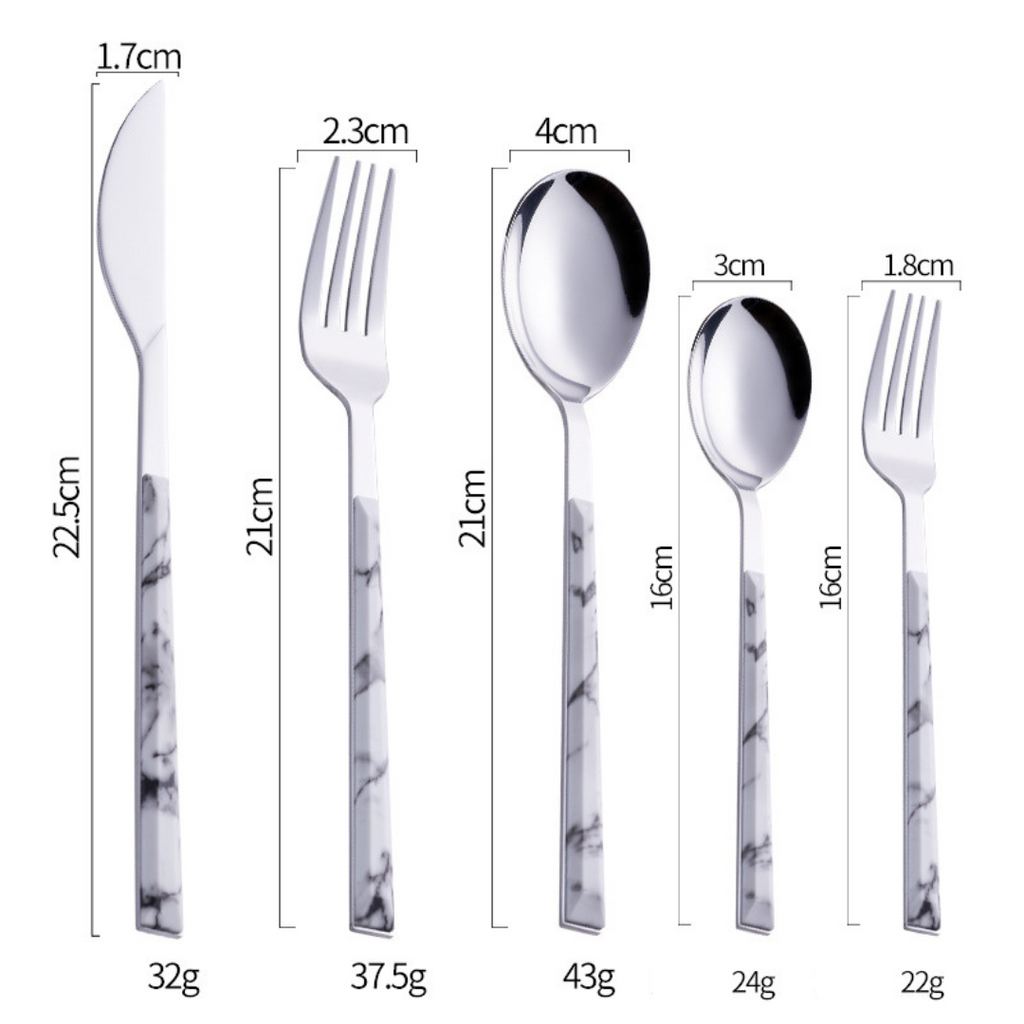 Château Oaks Nordic Marble Cutlery Set
