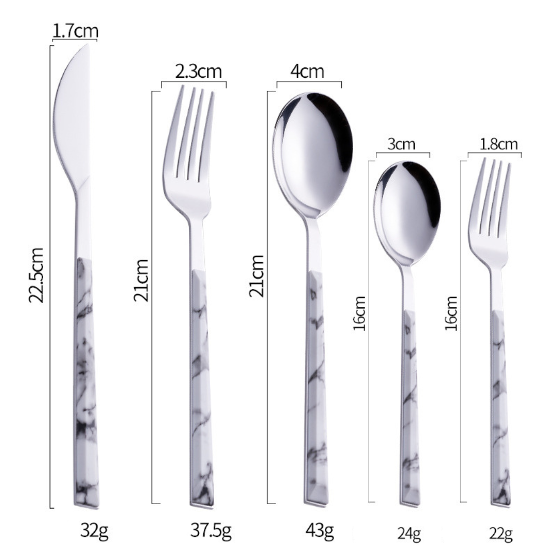 Château Oaks Nordic Marble Cutlery Set