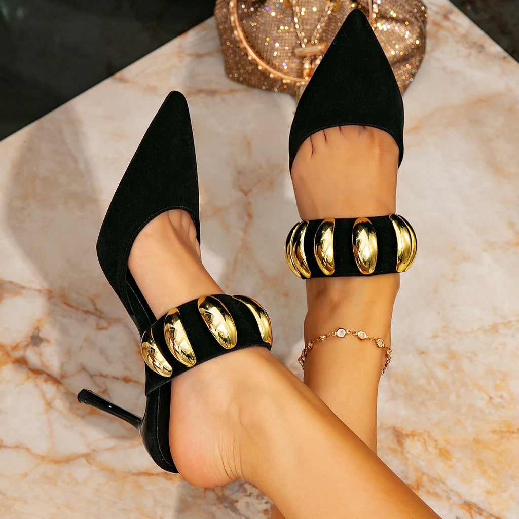Penelope Rose Golden Belt Heels