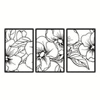 Terrá Home Japanese Floral Metal Wall Art (Set of 3)