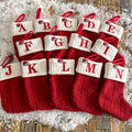 Classic A-Z Lettered Christmas Knitted Stockings