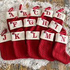 Classic A-Z Lettered Christmas Knitted Stockings