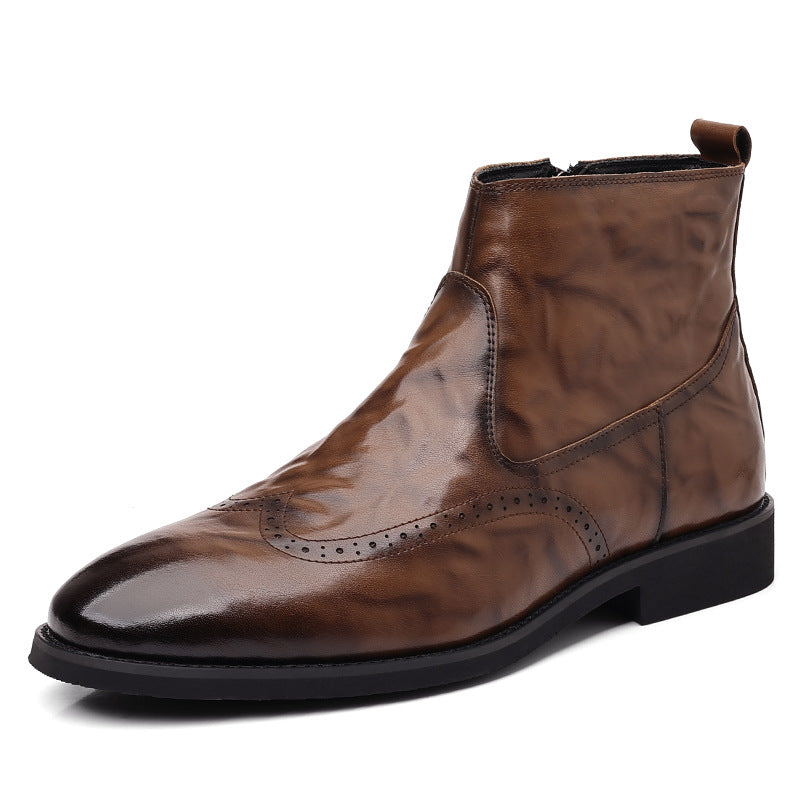 Jack Dean Oil Wax Brogue Chelsea Boots